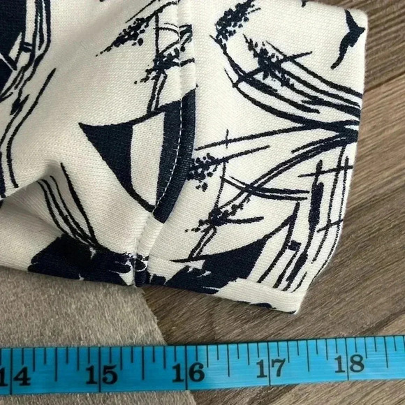 [MP] TALBOTS Beach  Palm Sailing Print Hoodie Sweatshirt PULLOVER Top - Picture 5 of 6